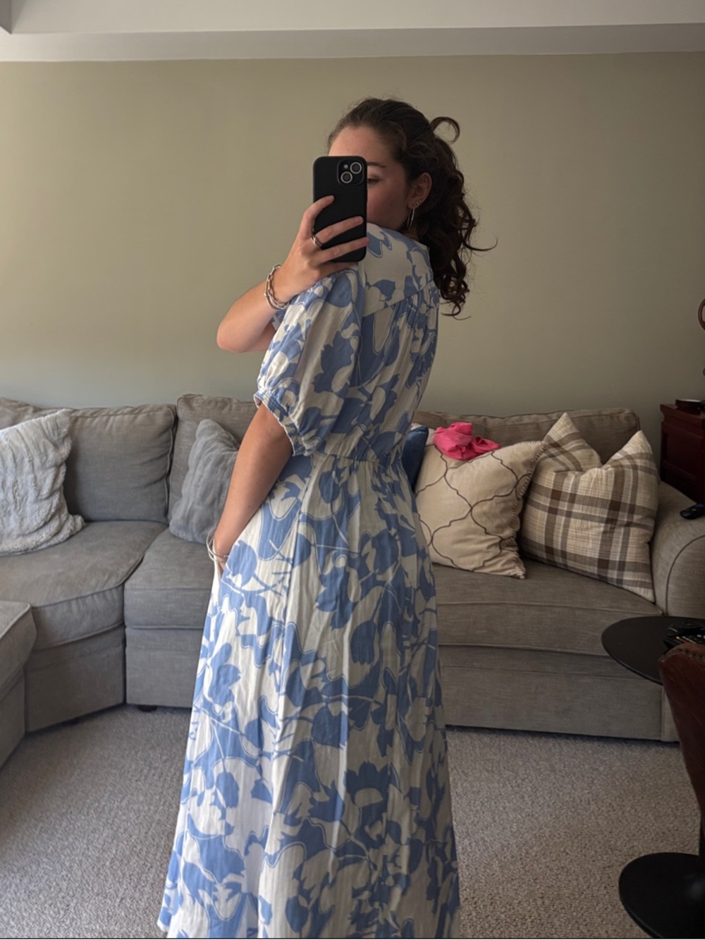 ME+EM Blue and White Floral Maxi Dress - Picture 2 of 4
